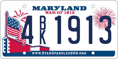 MD license plate 4BK1913
