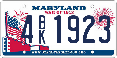 MD license plate 4BK1923