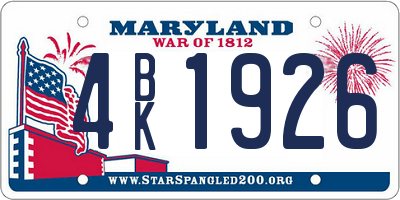 MD license plate 4BK1926
