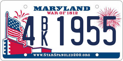MD license plate 4BK1955