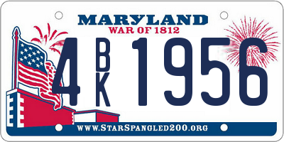MD license plate 4BK1956