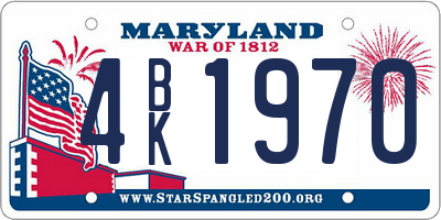MD license plate 4BK1970
