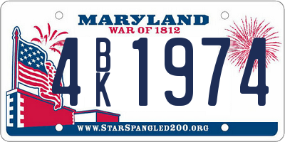 MD license plate 4BK1974