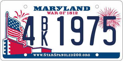 MD license plate 4BK1975