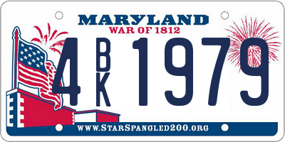 MD license plate 4BK1979