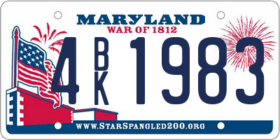 MD license plate 4BK1983