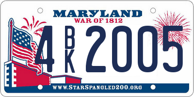MD license plate 4BK2005