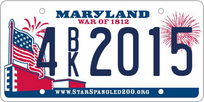 MD license plate 4BK2015