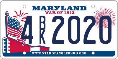 MD license plate 4BK2020