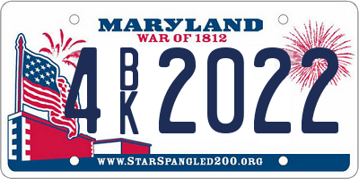 MD license plate 4BK2022