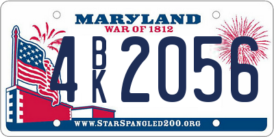 MD license plate 4BK2056