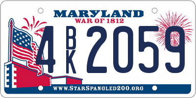 MD license plate 4BK2059