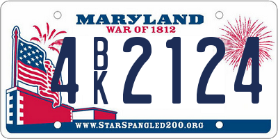 MD license plate 4BK2124