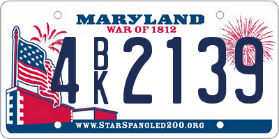 MD license plate 4BK2139