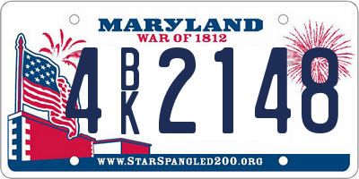 MD license plate 4BK2148
