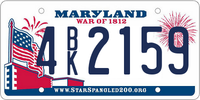 MD license plate 4BK2159