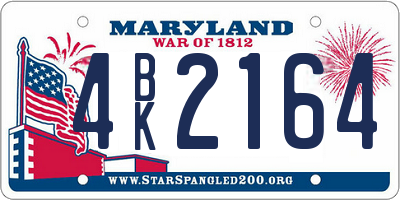 MD license plate 4BK2164