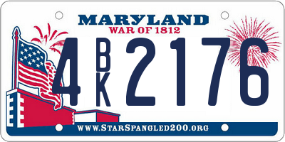 MD license plate 4BK2176