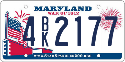 MD license plate 4BK2177
