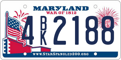 MD license plate 4BK2188