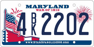 MD license plate 4BK2202