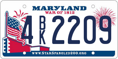 MD license plate 4BK2209