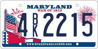 MD license plate 4BK2215