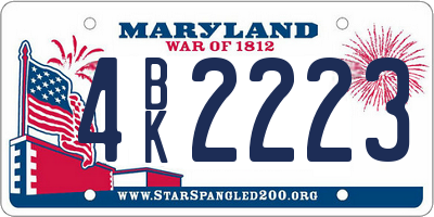 MD license plate 4BK2223