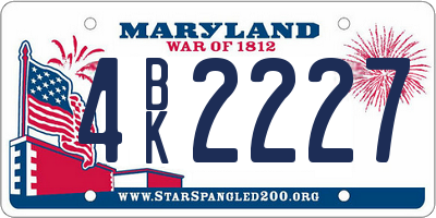 MD license plate 4BK2227