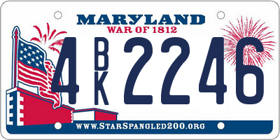 MD license plate 4BK2246