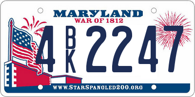 MD license plate 4BK2247