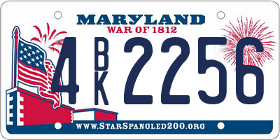 MD license plate 4BK2256