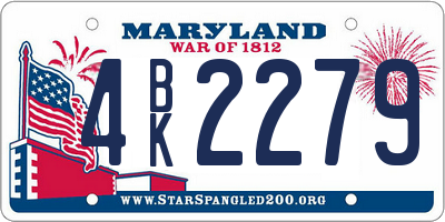 MD license plate 4BK2279