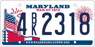 MD license plate 4BK2318