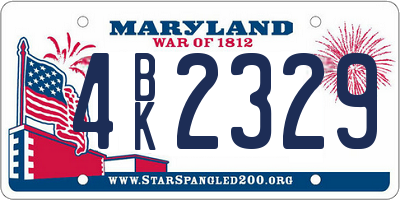MD license plate 4BK2329