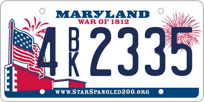 MD license plate 4BK2335