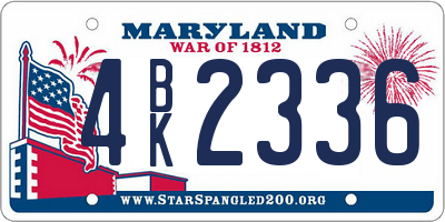 MD license plate 4BK2336