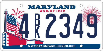 MD license plate 4BK2349