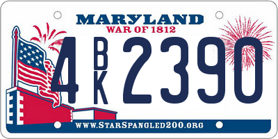 MD license plate 4BK2390