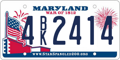 MD license plate 4BK2414
