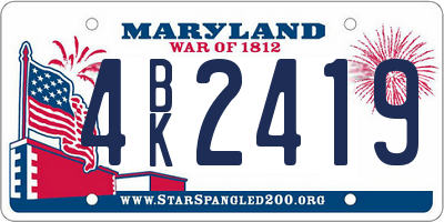 MD license plate 4BK2419