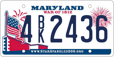 MD license plate 4BK2436
