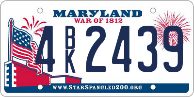 MD license plate 4BK2439