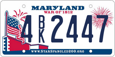 MD license plate 4BK2447