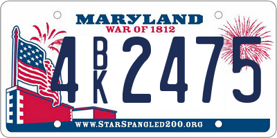 MD license plate 4BK2475