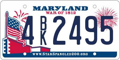 MD license plate 4BK2495