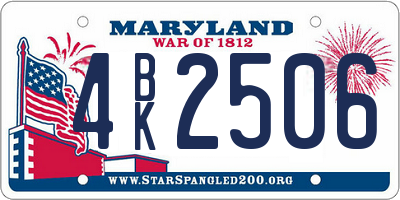 MD license plate 4BK2506