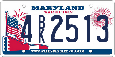 MD license plate 4BK2513