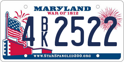 MD license plate 4BK2522
