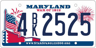 MD license plate 4BK2525